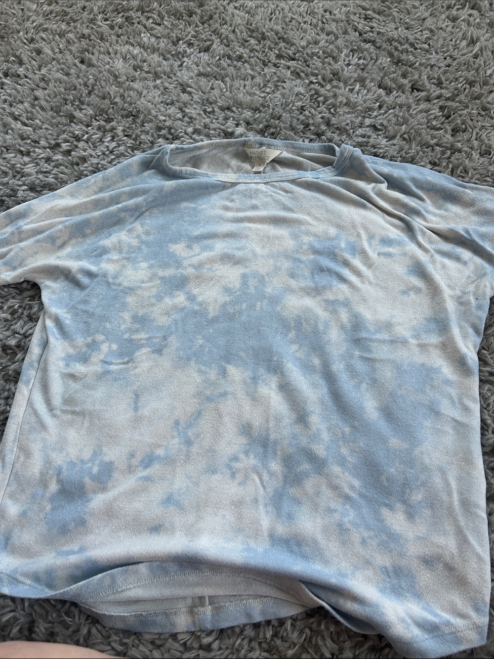 Market & Spruce Men's Blue Tie-Dye Short Sleeve Shirt